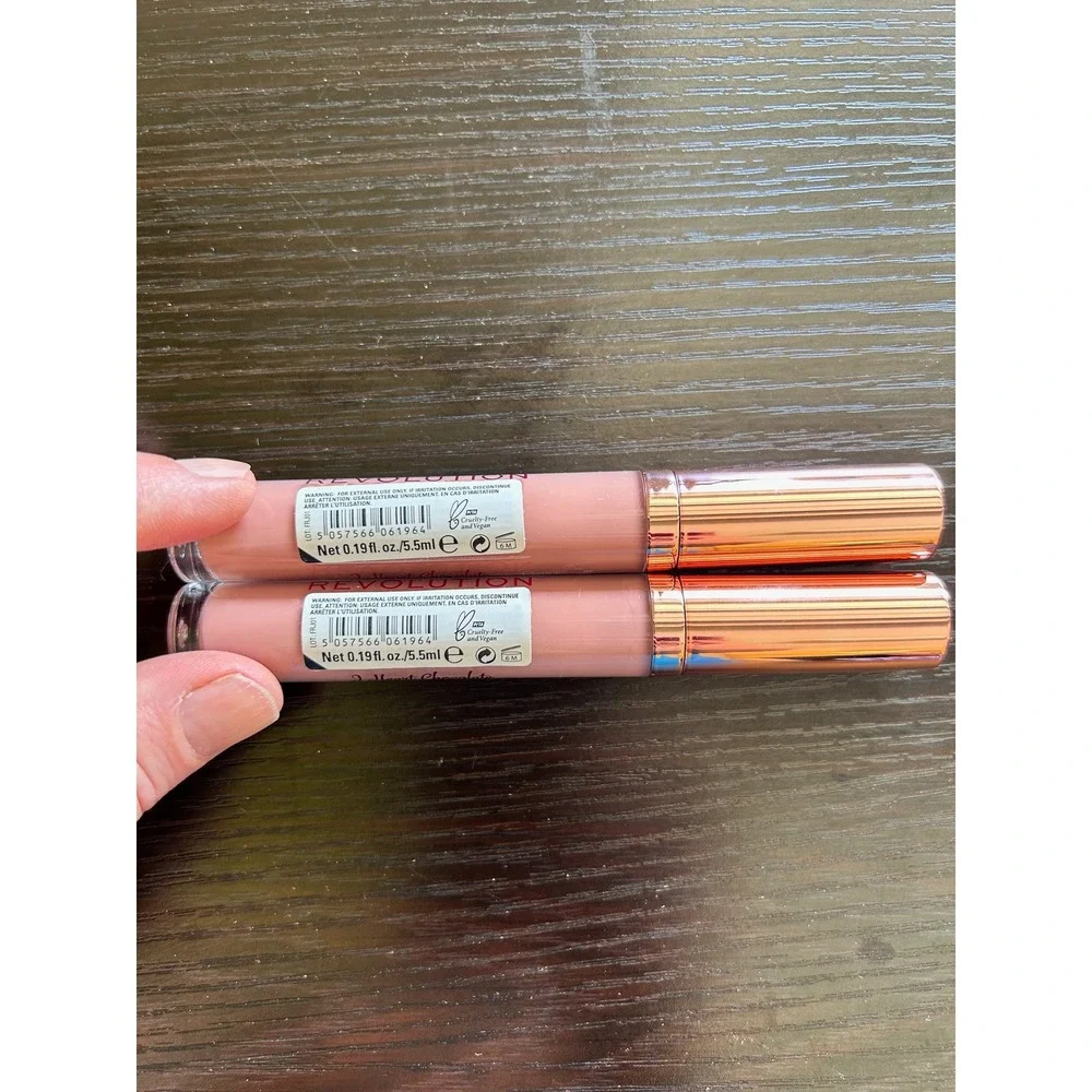 I Heart Revolution Lip‎ Gloss I Heart Chocolate Nude Pink Makeup Set 0.19 fl New